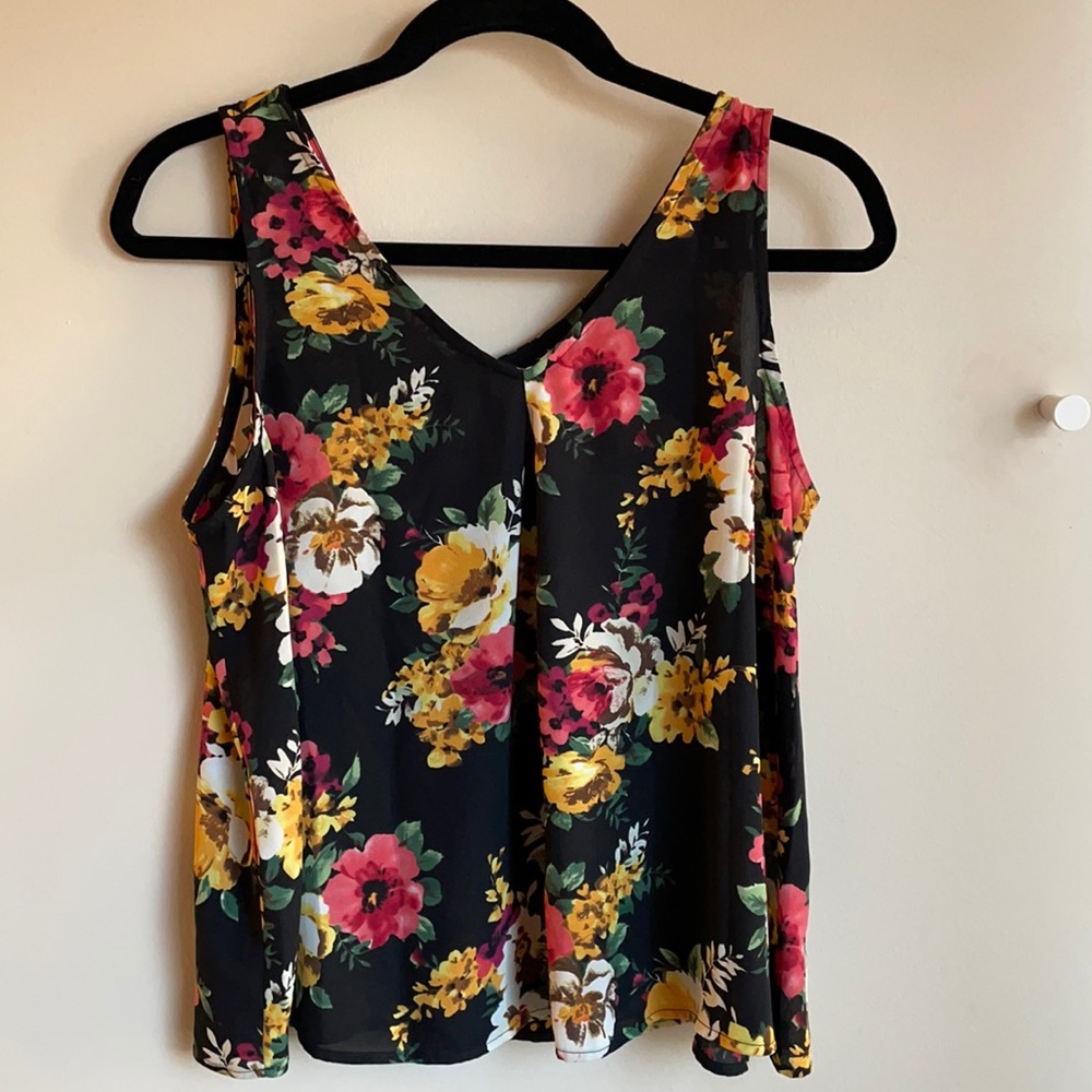 Flowy floral tank top